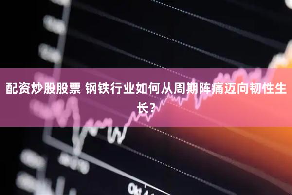 配资炒股股票 钢铁行业如何从周期阵痛迈向韧性生长？